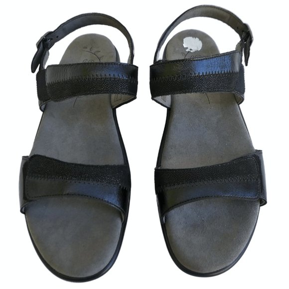 SAS Nudu Sandal Midnight Comfort Shoe Leather Upper Padded Adjustable Strap 11 S